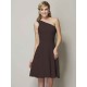 Classy Sleeveless One Shoulders Ruched Short Chiffon Bridesmaid Dresses