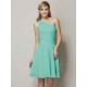 Classy Sleeveless One Shoulders Ruched Short Chiffon Bridesmaid Dresses