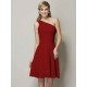 Classy Sleeveless One Shoulders Ruched Short Chiffon Bridesmaid Dresses