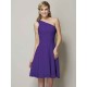 Classy Sleeveless One Shoulders Ruched Short Chiffon Bridesmaid Dresses