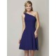 Classy Sleeveless One Shoulders Ruched Short Chiffon Bridesmaid Dresses