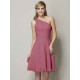 Classy Sleeveless One Shoulders Ruched Short Chiffon Bridesmaid Dresses
