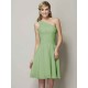 Classy Sleeveless One Shoulders Ruched Short Chiffon Bridesmaid Dresses