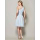 Classy Sleeveless One Shoulders Ruched Short Chiffon Bridesmaid Dresses