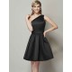 Classy Sleeveless One Shoulders Short Satin Bridesmaid Dresses