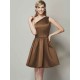 Classy Sleeveless One Shoulders Short Satin Bridesmaid Dresses