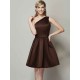 Classy Sleeveless One Shoulders Short Satin Bridesmaid Dresses