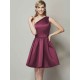 Classy Sleeveless One Shoulders Short Satin Bridesmaid Dresses