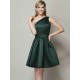 Classy Sleeveless One Shoulders Short Satin Bridesmaid Dresses