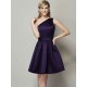 Classy Sleeveless One Shoulders Short Satin Bridesmaid Dresses