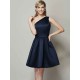 Classy Sleeveless One Shoulders Short Satin Bridesmaid Dresses