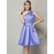 Classy Sleeveless One Shoulders Short Satin Bridesmaid Dresses