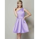 Classy Sleeveless One Shoulders Short Satin Bridesmaid Dresses