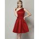 Classy Sleeveless One Shoulders Short Satin Bridesmaid Dresses