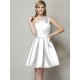 Classy Sleeveless One Shoulders Short Satin Bridesmaid Dresses