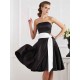 Charming Strapless Sleeveless Sash/Ribbon/Belt Short Satin Bridesmaid Dresses