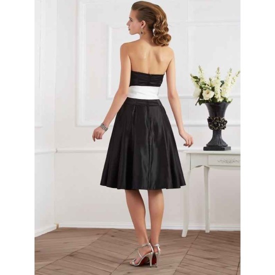 Charming Strapless Sleeveless Sash/Ribbon/Belt Short Satin Bridesmaid Dresses
