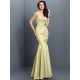 Mermaid Gorgeous V-neck Hand-Made Flower Sleeveless Long Taffeta Bridesmaid Dresses