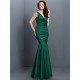 Mermaid Gorgeous V-neck Hand-Made Flower Sleeveless Long Taffeta Bridesmaid Dresses