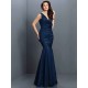 Mermaid Gorgeous V-neck Hand-Made Flower Sleeveless Long Taffeta Bridesmaid Dresses