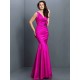 Mermaid Gorgeous V-neck Hand-Made Flower Sleeveless Long Taffeta Bridesmaid Dresses
