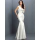 Mermaid Gorgeous V-neck Hand-Made Flower Sleeveless Long Taffeta Bridesmaid Dresses