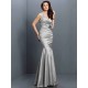 Mermaid Gorgeous V-neck Hand-Made Flower Sleeveless Long Taffeta Bridesmaid Dresses