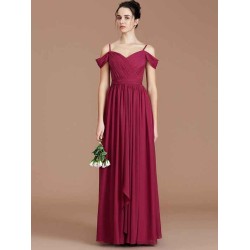 Charming Off-the-Shoulder Sleeveless Ruched Chiffon Bridesmaid Dresses