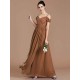Charming Off-the-Shoulder Sleeveless Ruched Chiffon Bridesmaid Dresses