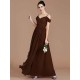 Charming Off-the-Shoulder Sleeveless Ruched Chiffon Bridesmaid Dresses