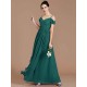 Charming Off-the-Shoulder Sleeveless Ruched Chiffon Bridesmaid Dresses