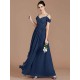 Charming Off-the-Shoulder Sleeveless Ruched Chiffon Bridesmaid Dresses