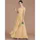 Charming Off-the-Shoulder Sleeveless Ruched Chiffon Bridesmaid Dresses