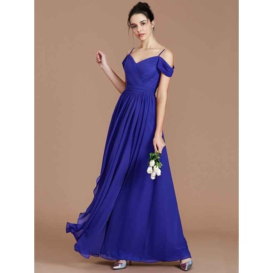 Charming Off-the-Shoulder Sleeveless Ruched Chiffon Bridesmaid Dresses