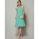 Modern Bateau Sleeveless Beading Short Chiffon Bridesmaid Dresses