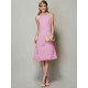 Modern Bateau Sleeveless Beading Short Chiffon Bridesmaid Dresses