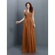 V-Neck Elegant Applique Sleeveless Long Chiffon Bridesmaid Dresses