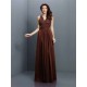 V-Neck Elegant Applique Sleeveless Long Chiffon Bridesmaid Dresses