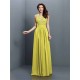 V-Neck Elegant Applique Sleeveless Long Chiffon Bridesmaid Dresses