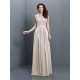 V-Neck Elegant Applique Sleeveless Long Chiffon Bridesmaid Dresses