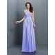 V-Neck Elegant Applique Sleeveless Long Chiffon Bridesmaid Dresses