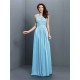 V-Neck Elegant Applique Sleeveless Long Chiffon Bridesmaid Dresses