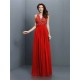 V-Neck Elegant Applique Sleeveless Long Chiffon Bridesmaid Dresses