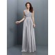 V-Neck Elegant Applique Sleeveless Long Chiffon Bridesmaid Dresses