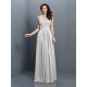 V-Neck Elegant Applique Sleeveless Long Chiffon Bridesmaid Dresses