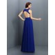 V-Neck Elegant Applique Sleeveless Long Chiffon Bridesmaid Dresses