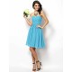Gorgeous Sweetheart Pleats Sleeveless Short Chiffon Bridesmaid Dresses