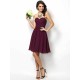 Gorgeous Sweetheart Pleats Sleeveless Short Chiffon Bridesmaid Dresses
