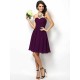 Gorgeous Sweetheart Pleats Sleeveless Short Chiffon Bridesmaid Dresses