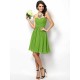 Gorgeous Sweetheart Pleats Sleeveless Short Chiffon Bridesmaid Dresses